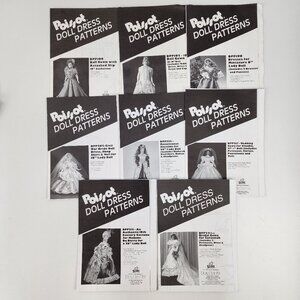Lot of 8 Vtg 90s Scott Sewing POISSOT Doll Dress Patterns New Uncut Unused 1990s
